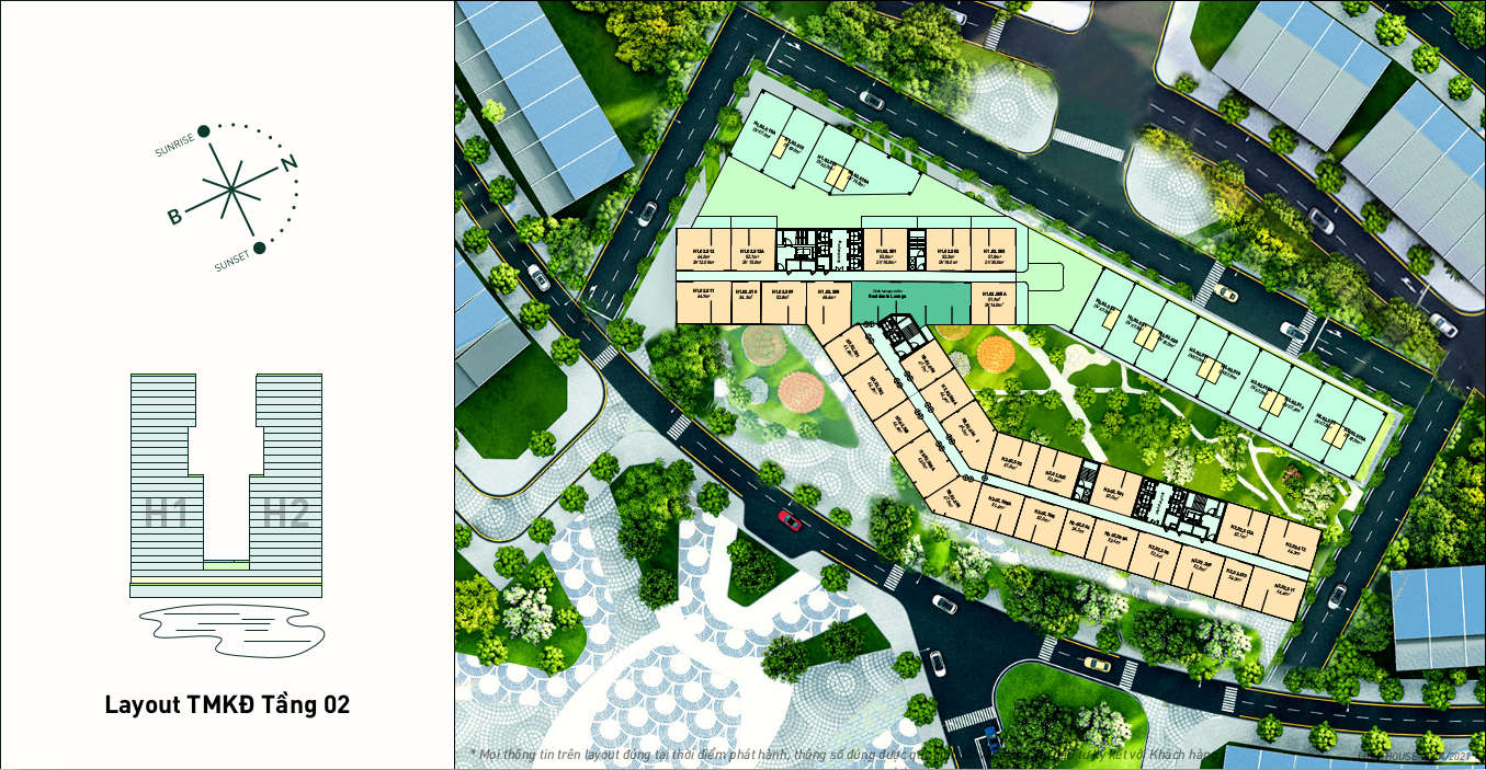 Mặt bằng shop khối đế Lighthouse Mega Mall - Tầng 2