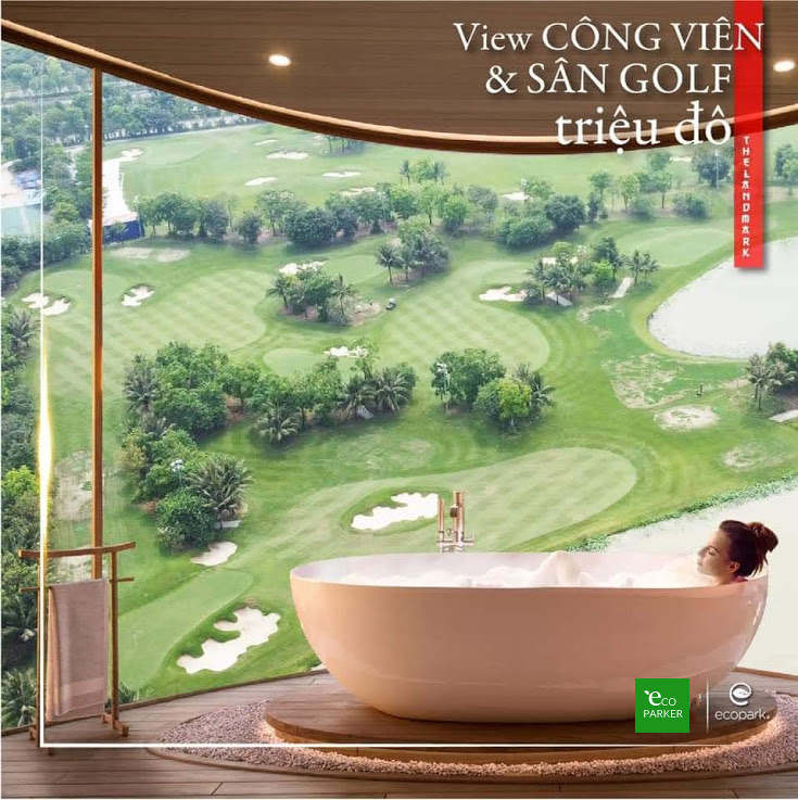 View sân golf tại Landmark Onsen Ecopark