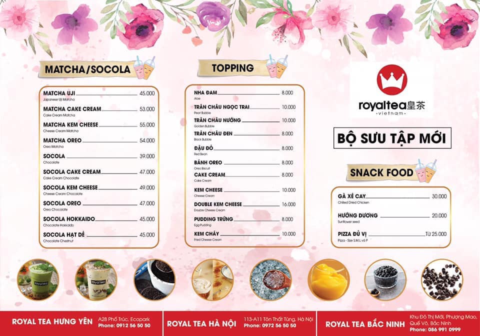 Royal Tea Ecopark Menu