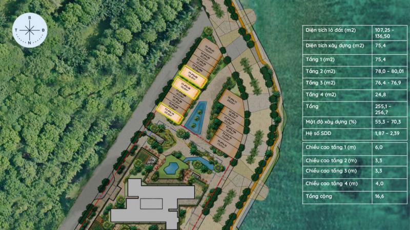 Mặt bằng phân lô nhà phố vịnh đảo Haven Park - căn đầu hồi mẫu 1