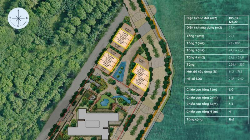 Mặt bằng phân lô nhà phố vịnh đảo Haven Park - căn điển hình
