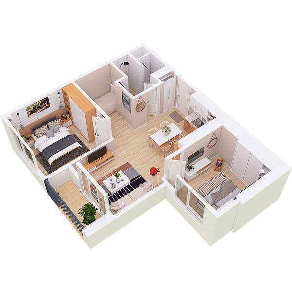 Căn hộ chung cư Westbay Ecopark - 55m2