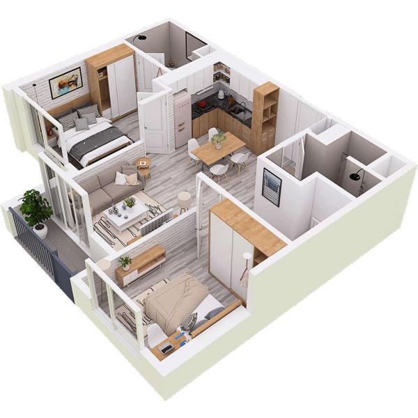 Căn hộ chung cư Westbay Ecopark - 60m2