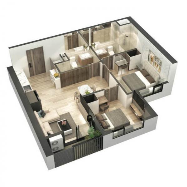 Căn hộ 2PN 2VS toà S3 Sky Oasis