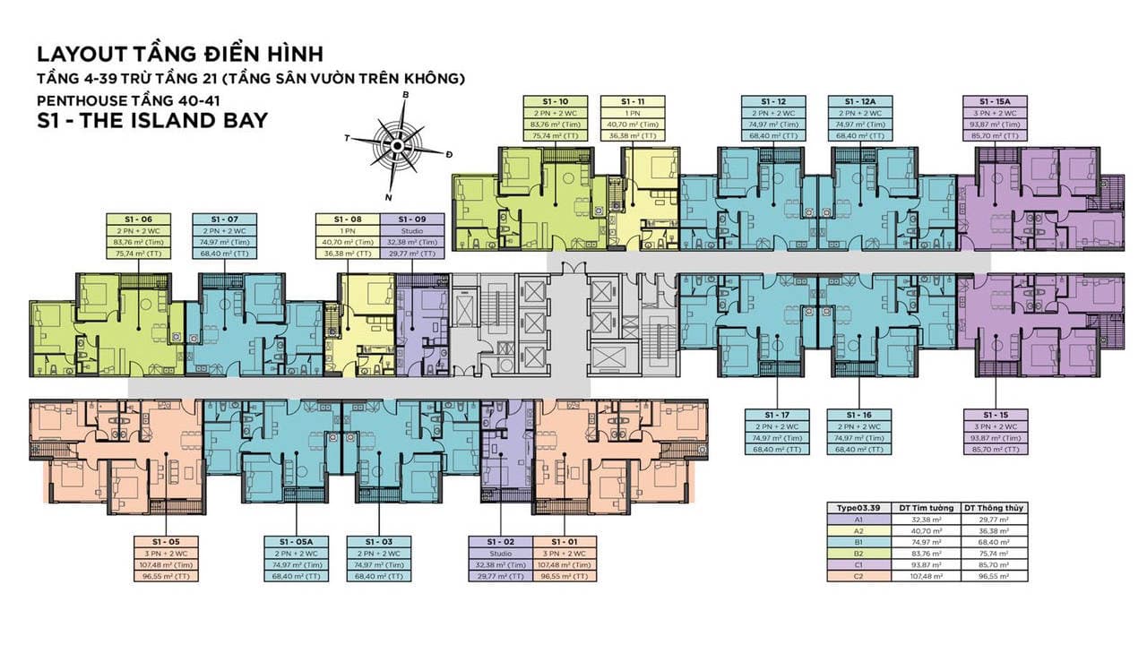 Mặt bằng căn hộ chung cư The Island Bay Ecopark